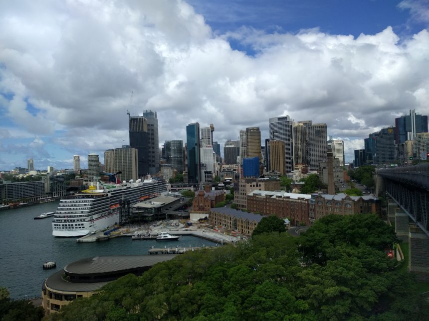 Vue du centre d'affaires de Sydney depuis le Harbour Bridge