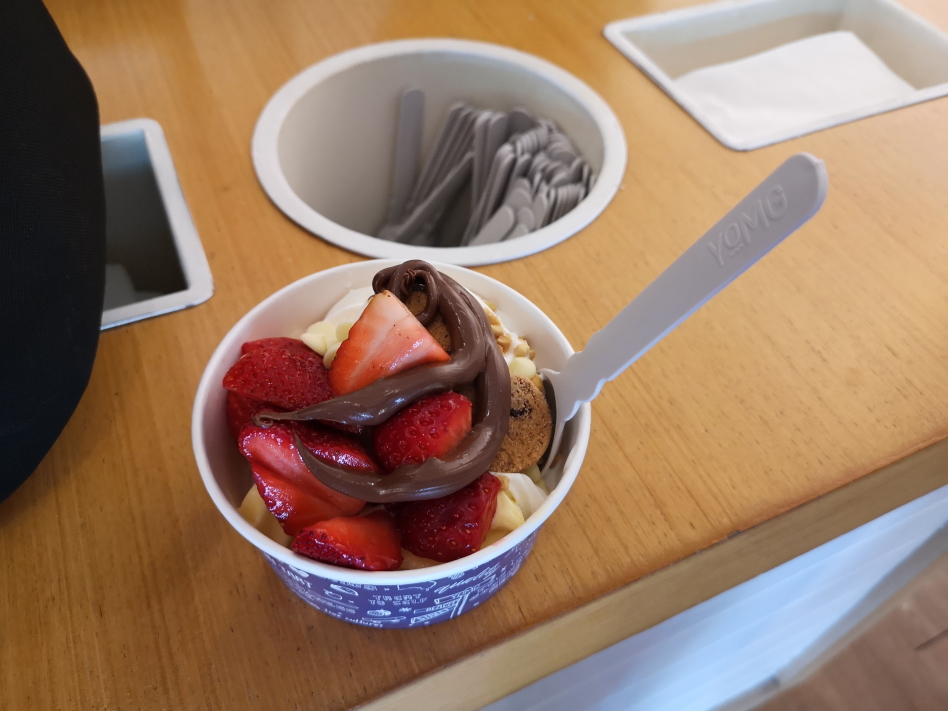 Un yaourt glacé avec tout plein de cochonneries dedans, Miam!