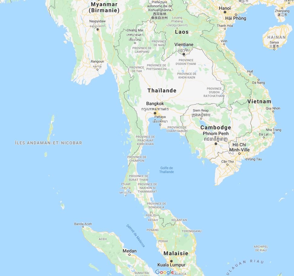 Carte de la Thaïlande