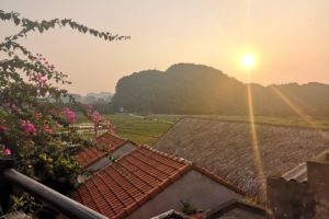 Coucher de soleil sur les rizières de Tam Coc